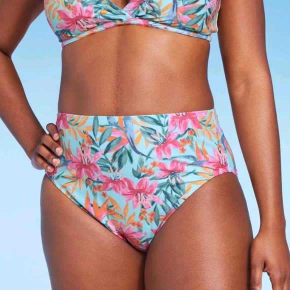 Kona Sol Other - Kona Sol Women's Tropical Print High Waist Medium Coverage Bikini Bottom